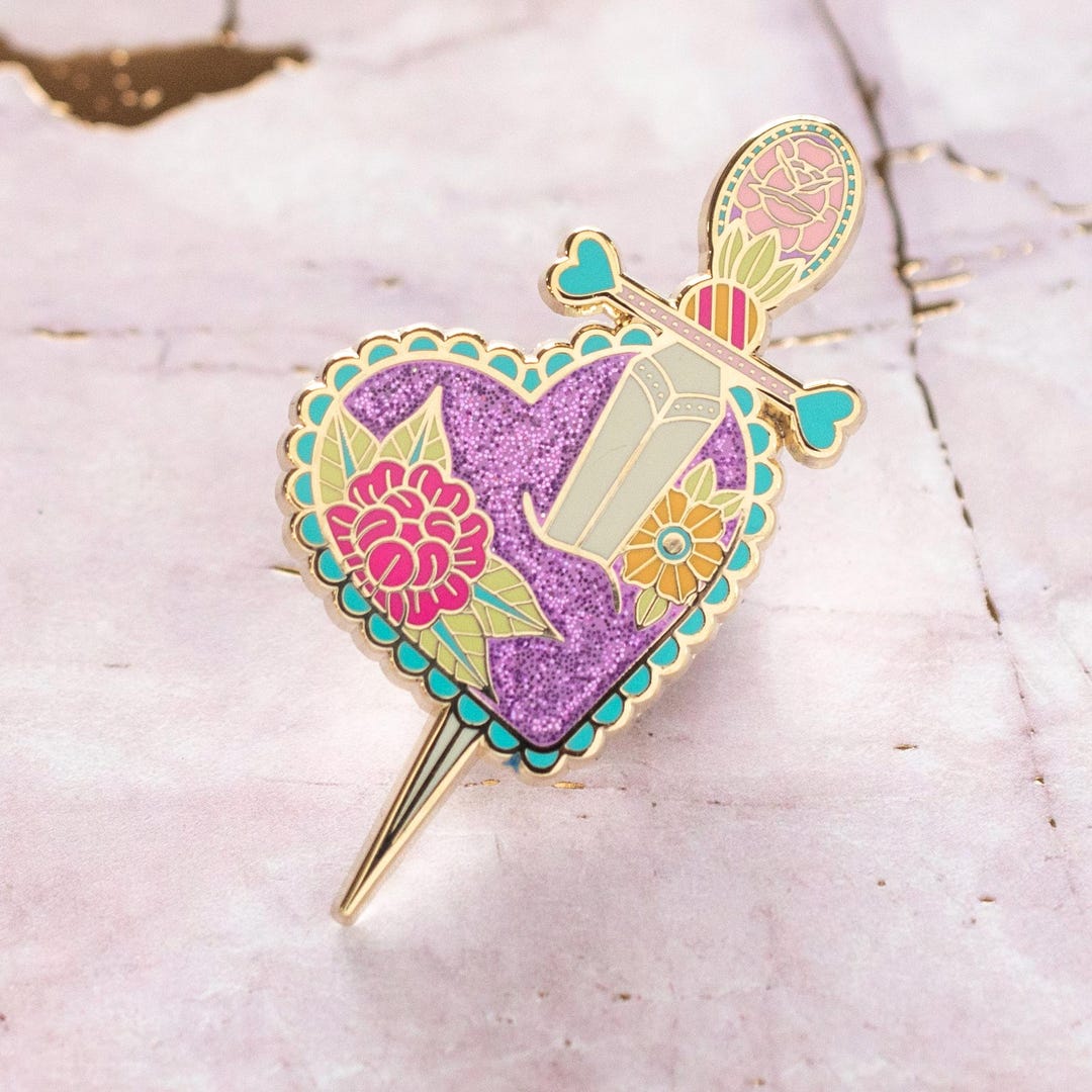 Dagger Heart Pin Pastel Pride Etsy
