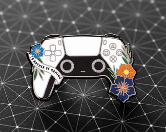 Rather Be Gaming Pin - Black and White