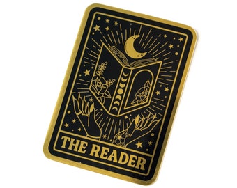 The Reader - Glossy Vinyl Sticker - Black and Gold