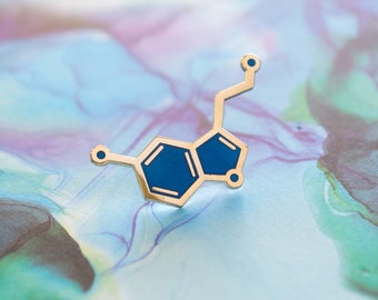 Serotonin Pin - Translucent Blue and Gold