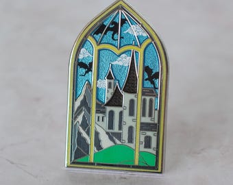 Window to Another World Pin - Dragon Scale Silver