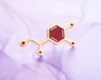 B Grade - Norepinephrine Pin - Translucent Red and Gold