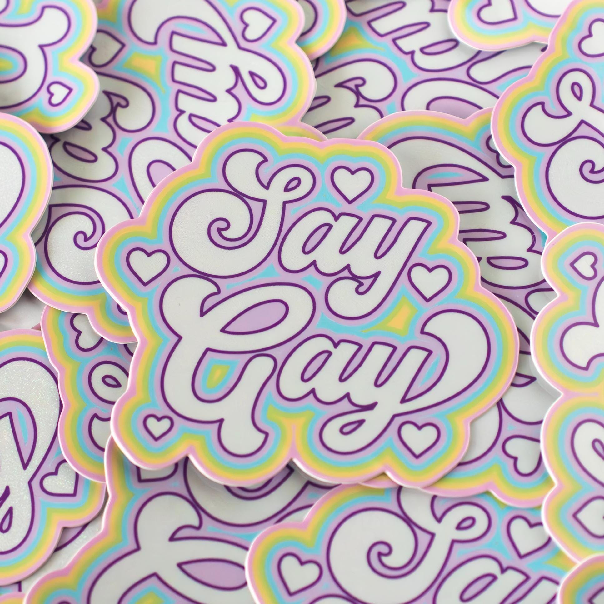 Say Gay Sticker - Pixie Glitter Vinyl Sticker - 3