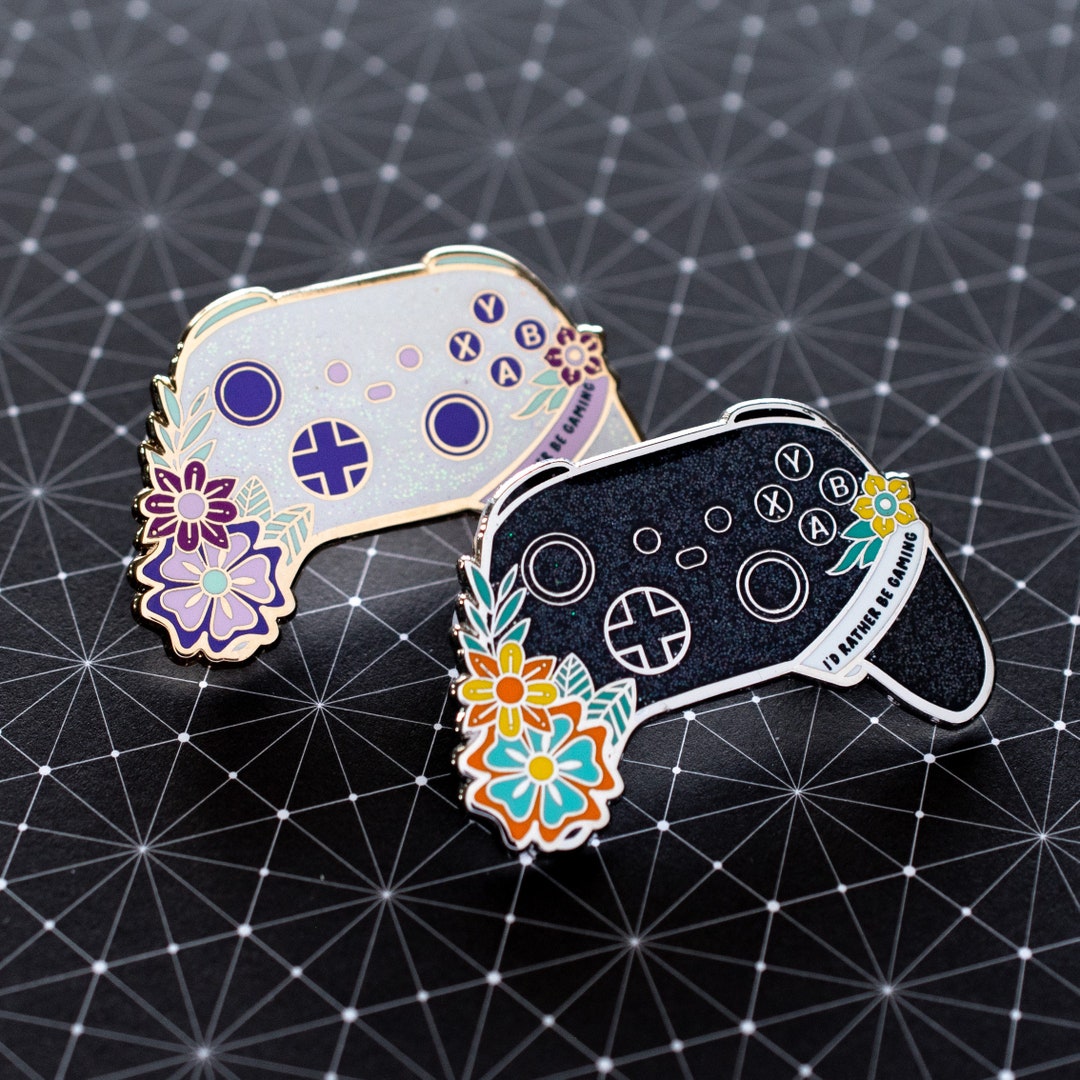 Rather Be Gaming Pin - Black or White - Etsy