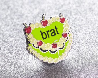 Pin de pastel retro Brat - Pin Brat - Pin de esmalte - Plateado