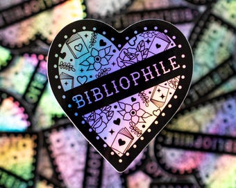 Bibliophile - Holographic Vinyl Sticker - 3"