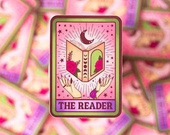 The Reader - Vinyl Sticker - Pink