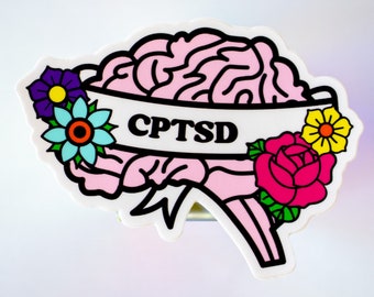 Brain Sticker - CPTSD - Vinyl Sticker 4"