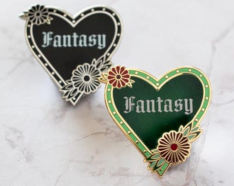 Gothic Hearts of Readers Pin - Fantasy