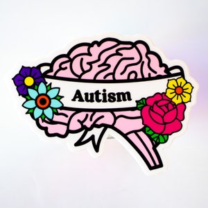 Sticker cerveau - Autisme - Sticker vinyle 4"
