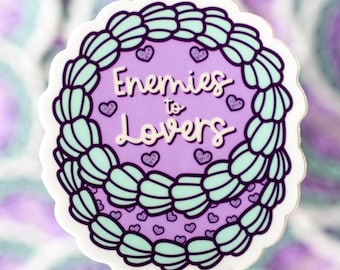 Enemies to Lovers Retro Cake Sticker - Vinyl Sticker - 2.75"