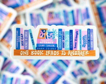 Romance Tropes Bookshelf Sticker - Ocean - Vinyl Sticker - 3"