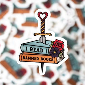 I Read Banned Books Sticker - Vinyl Sticker - 3&quot;