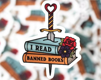 I Read Banned Books Sticker - Vinyl Sticker - 3"