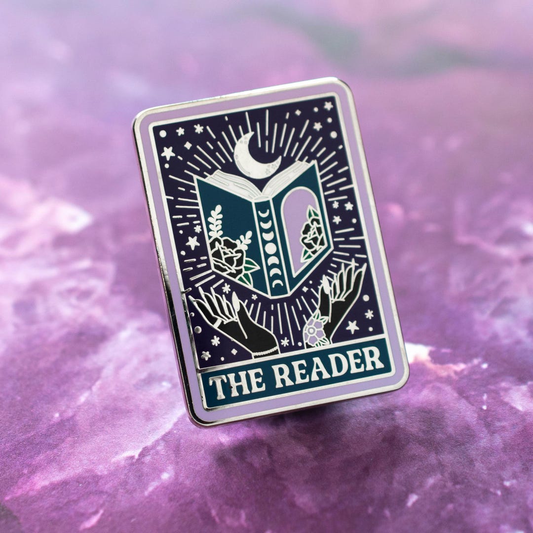 Super Reader Pin The Reader Pin - Silver Plated - Etsy