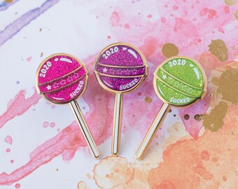 Last Chance Sale - 2020 Sucked Pin - Glitter - Gold Plated