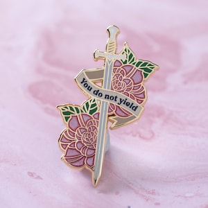 Swords and Roses Pin - Red