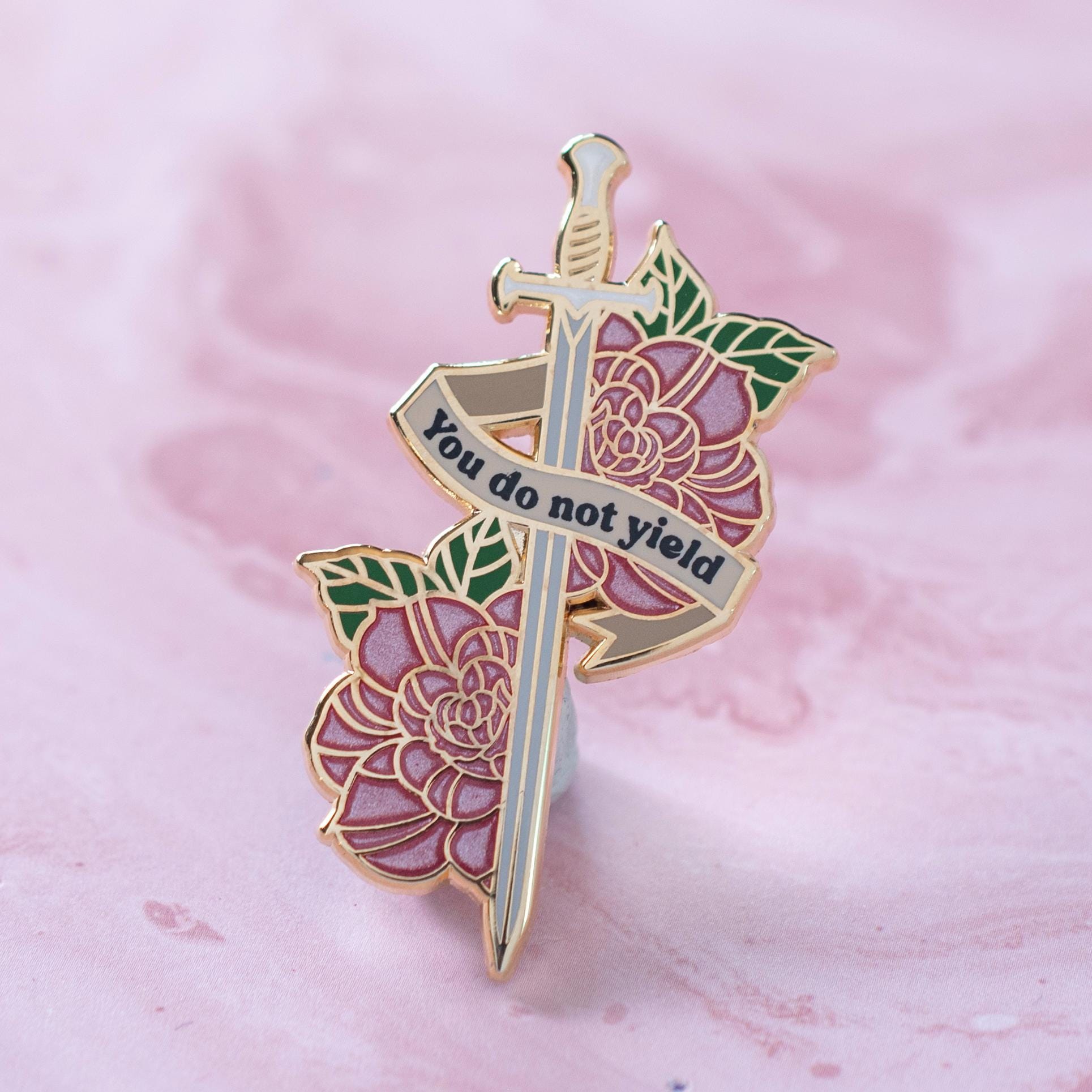 Swords and Roses Pin - Red