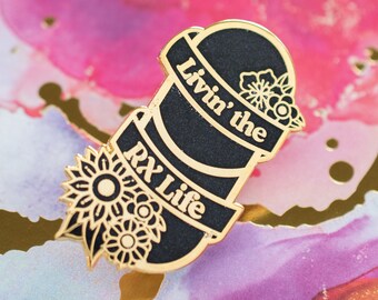 The RX Life Pin - Black and Gold