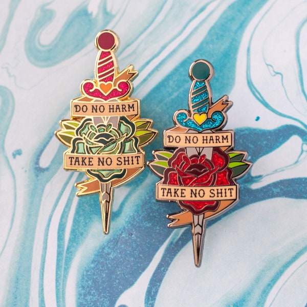 Do No Harm Dagger - Tattoo Flash Pin