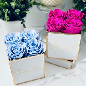 Preserved Roses in Personalized Box | Proposal, Bridal Party, Birthday & Anniversary Gift for Her