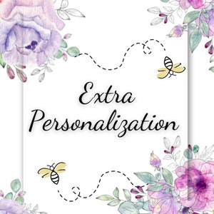 Extra personalization for existing purchases only-Orly Bee Designs