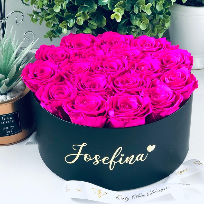 Preserved Roses That Last Over One Year Large Black Etsy