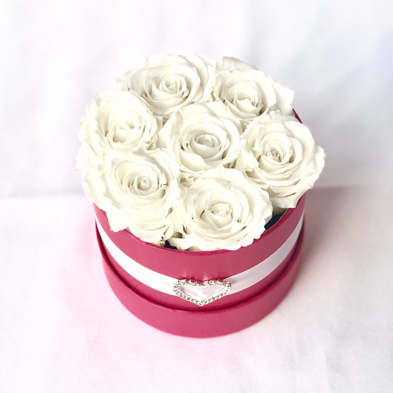 Rose Gift Box Preserved Medium Roses in a Round Box