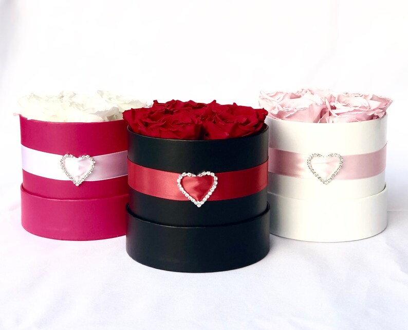 Rose Gift Box Preserved Medium Roses in a Round Box