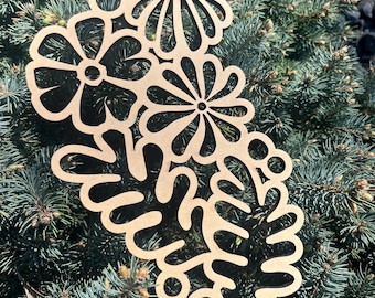 Molde para moldura floral de vitral cortado a laser – Resina, vidro moído (SVG, DXF)