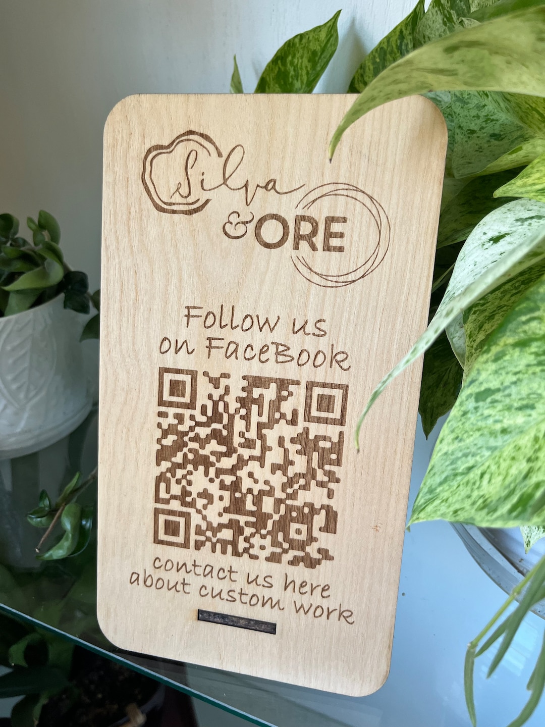 Laser Engraved QR Code Sign Etsy
