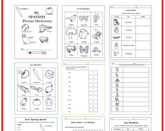 Spanish for Beginners Printable Activities Bundle