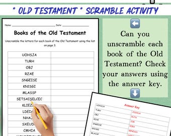 Books of the Old Testament Printable Scramble Activity