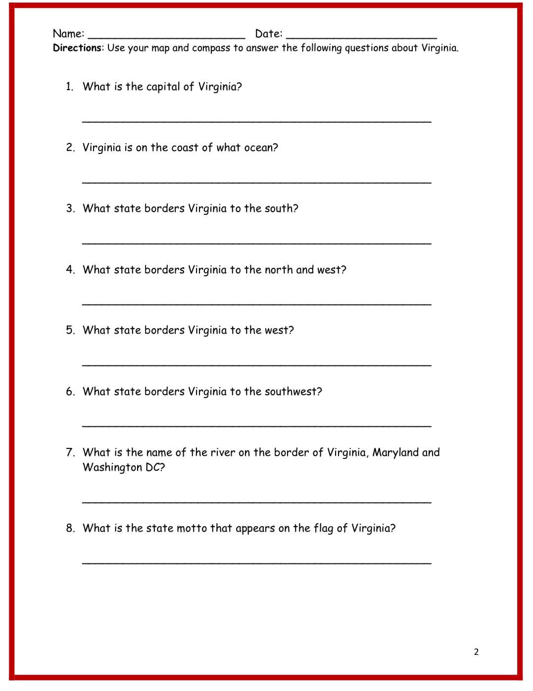 Southeast Region of the USA Printable Worksheets Bundle - Etsy