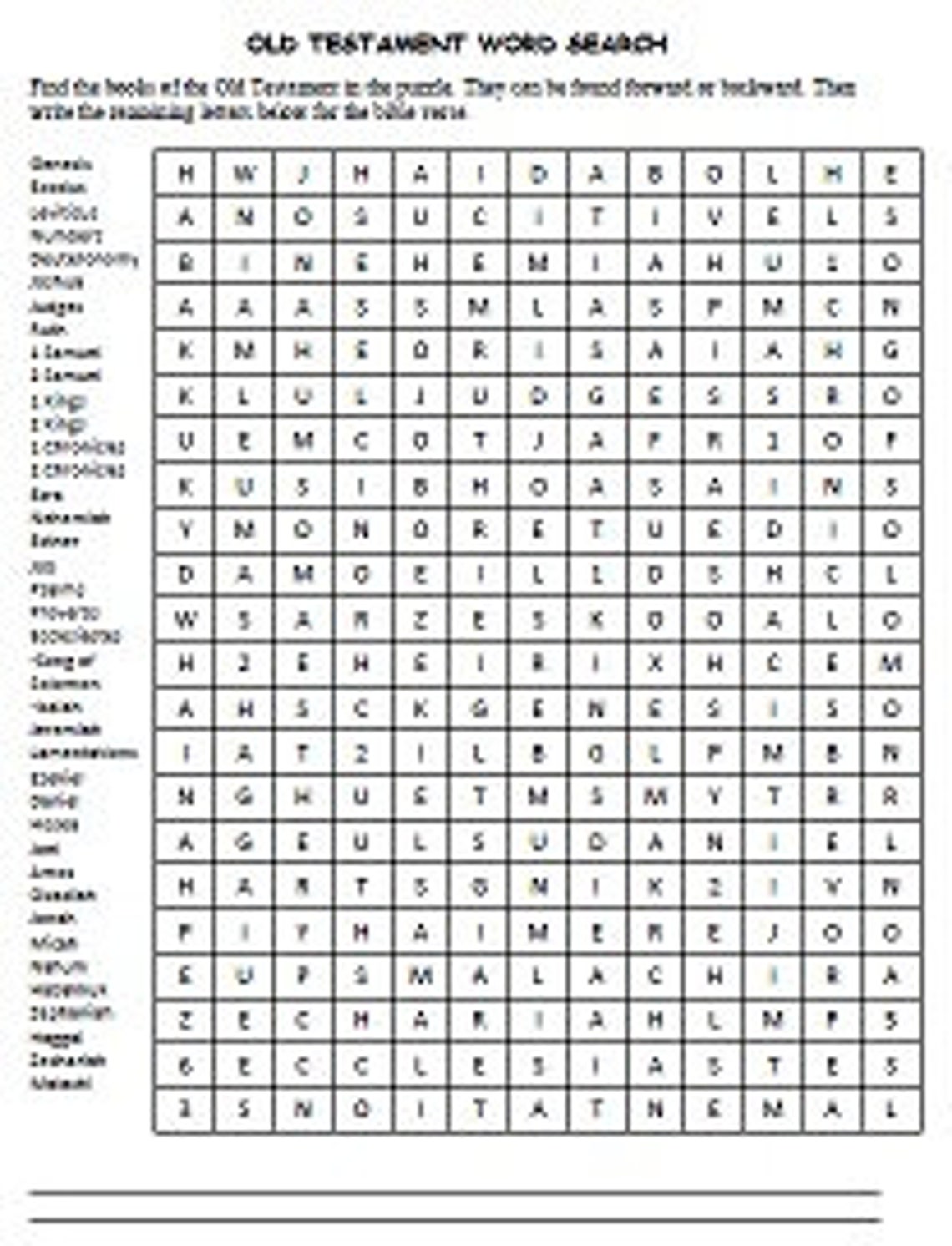 Books of the Bible Printable Activities Packet Old and New Testament