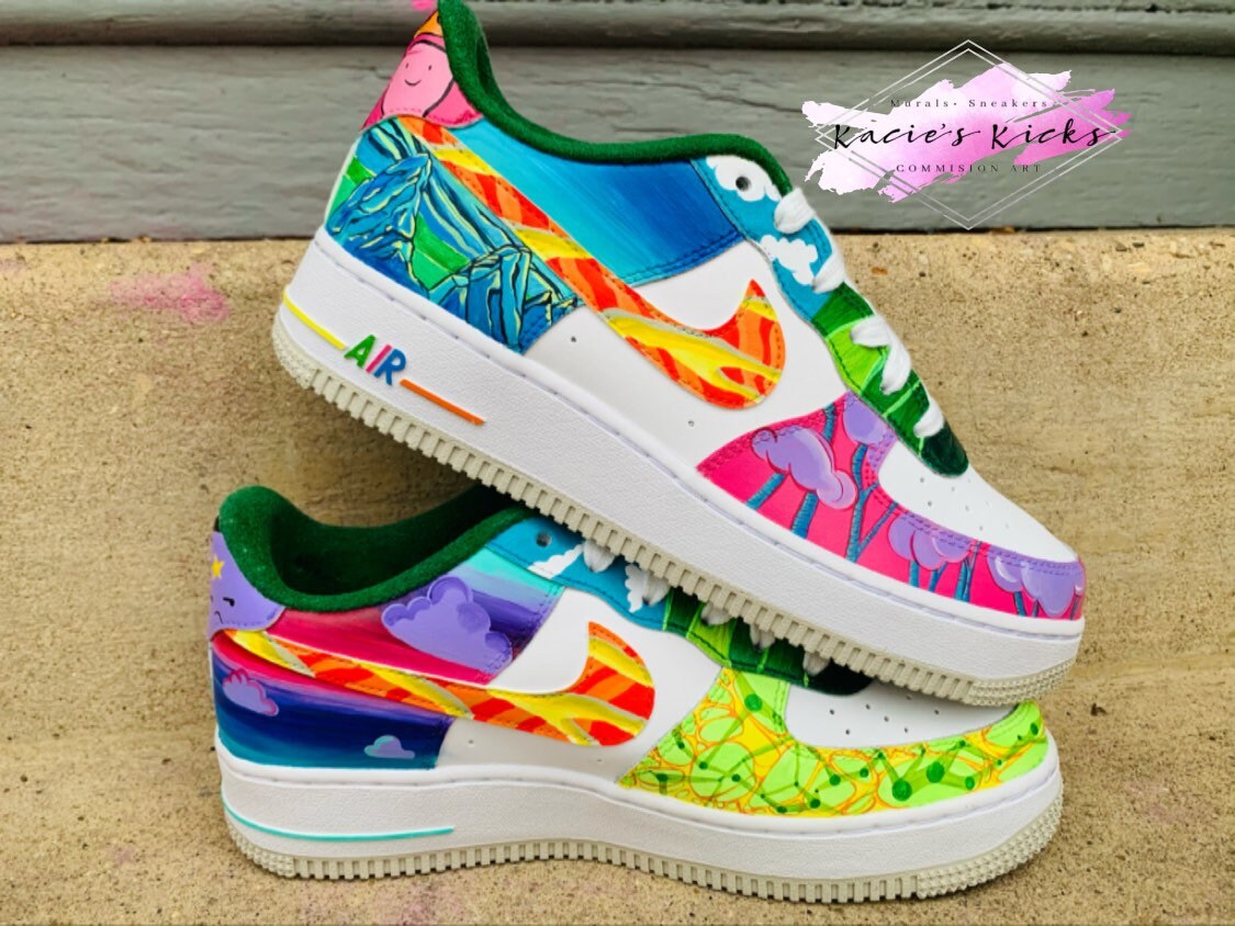 Women s Adventure Time Fin and Jake Custom Sneakers Etsy