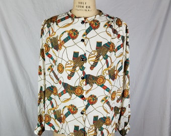 80s Italian style blouse 44 cream