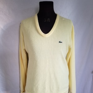 60s Izod yellow v neck sweater large