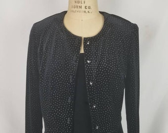 80s black velvet dress and jacket size 8, stretch, 2 piece