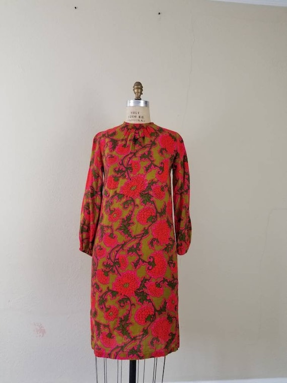 60s dress, red green pink mod, pretty fantastic