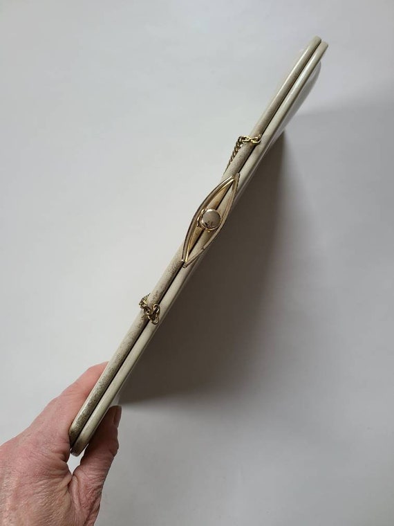 60s clutch purse handbag After Five ivory pearles… - image 5