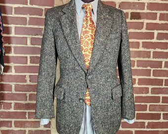 ジャケット・アウター harris tweed \"tweed pattern jacket\"gray Harris Tweed Grey Dogtooth Tweed Country Jacket | Dobell