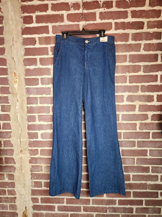 70s new jeans, mens bellbottoms, deadstock jeans,m