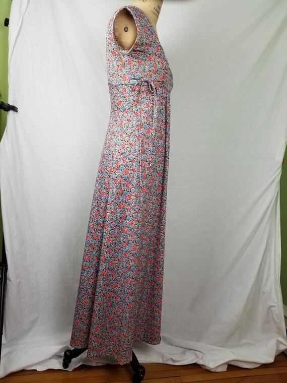 60s-70s boho dress, knit, hippie prairie, stretch… - image 5