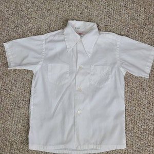 30s 40s boys white shirt, short sleeved, button up, size 12, Saks Fifth Avenue image 3