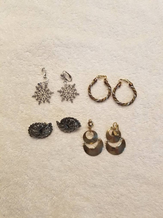 Vintage clipon earrings, four pair lot