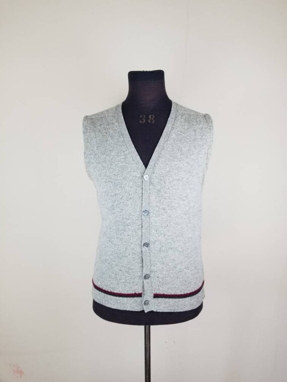 50s mens vest, sweater cardigan wool medium 42 195
