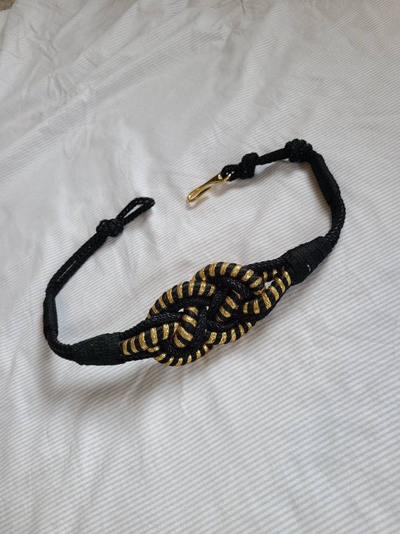 80s Rope Belt, Gold Black Twisted - Etsy display picture 2