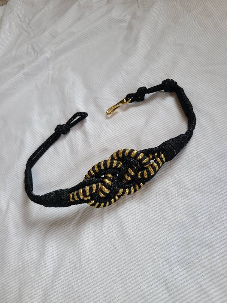 Vintage Black & Gold Medallion 80\'s Rope Twisted Belt Size Large il_fullxfull.3868640773_a3st.jpg main image 2