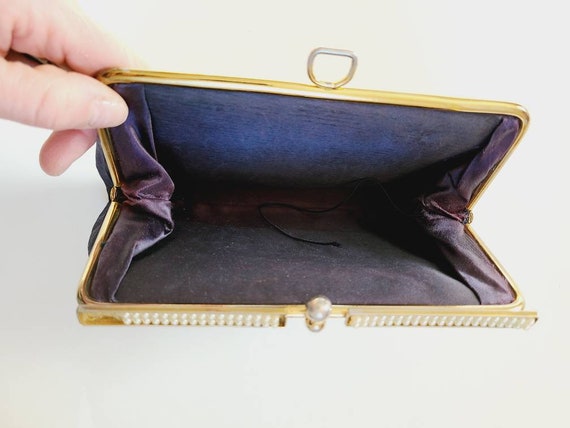 50s 60s navy clutch purse handbag - image 7